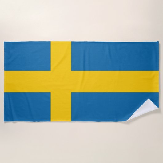 Serviette De Plage Drapeau Suède (Devant)