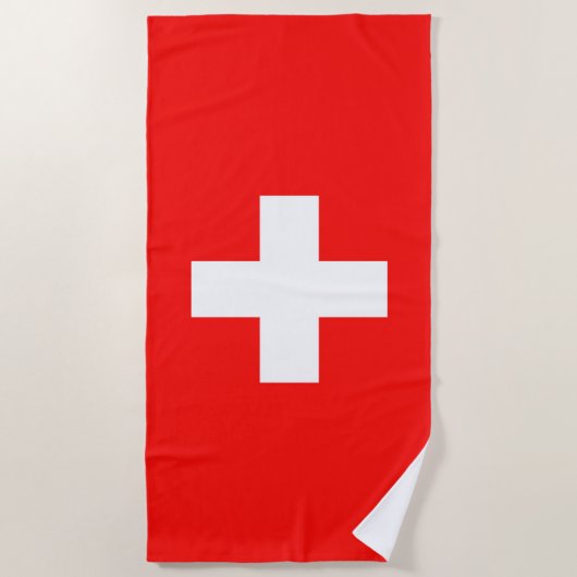 Serviette De Plage Drapeau Suisse (Devant)