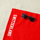 Serviette De Plage Drapeau Suisse Splendide patriotique (En situation)