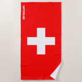 Serviette De Plage Drapeau Suisse Splendide patriotique (Devant)