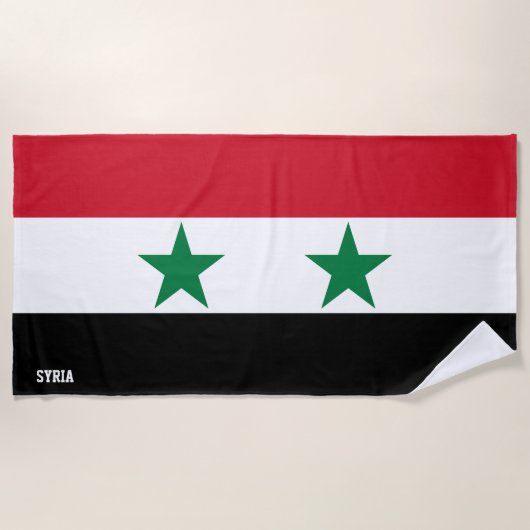Serviette De Plage Drapeau syrien Splendide patriotique (Devant)