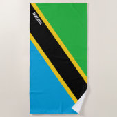 Serviette De Plage Drapeau Tanzanie Splendide Patriotique (Devant)