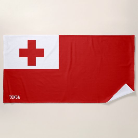 Serviette De Plage Drapeau Tonga Splendide patriotique (Devant)
