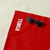 Serviette De Plage Drapeau Tonga Splendide patriotique (En situation)