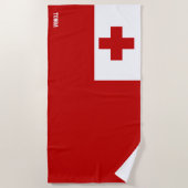 Serviette De Plage Drapeau Tonga Splendide patriotique (Devant)