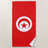 Serviette De Plage Drapeau Tunisie (Devant)