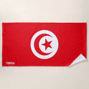 Serviette De Plage Drapeau Tunisie Splendide patriotique