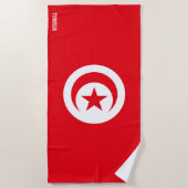 Serviette De Plage Drapeau Tunisie Splendide patriotique (Devant)
