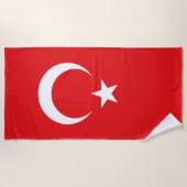 Serviette De Plage Drapeau Turquie (Devant)