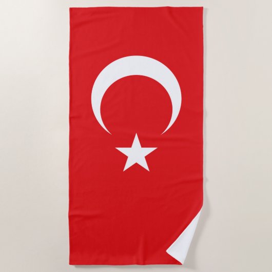 Serviette De Plage Drapeau Turquie (Devant)