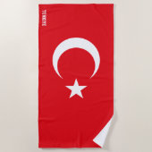 Serviette De Plage Drapeau Turquie Splendide patriotique (Devant)
