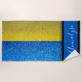 Serviette De Plage Drapeau ukrainien Ukraine Parties scintillant Summ (Devant)