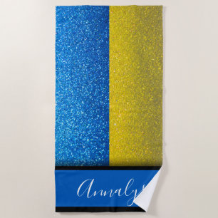 Serviette De Plage Drapeau ukrainien Ukraine Parties scintillant Summ