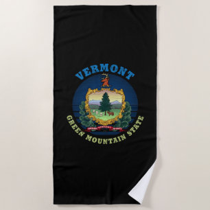 SERVIETTE DE PLAGE DRAPEAU VERT VERT VERT DE L'ÉTAT DE MONTAGNE