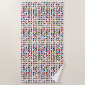 Serviette De Plage Drapeaux du monde conception de voyage (Devant)