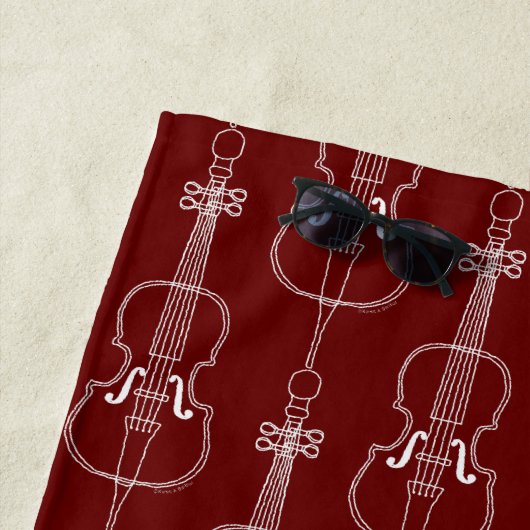 Serviette De Plage Drawing du violoncelle (En situation)