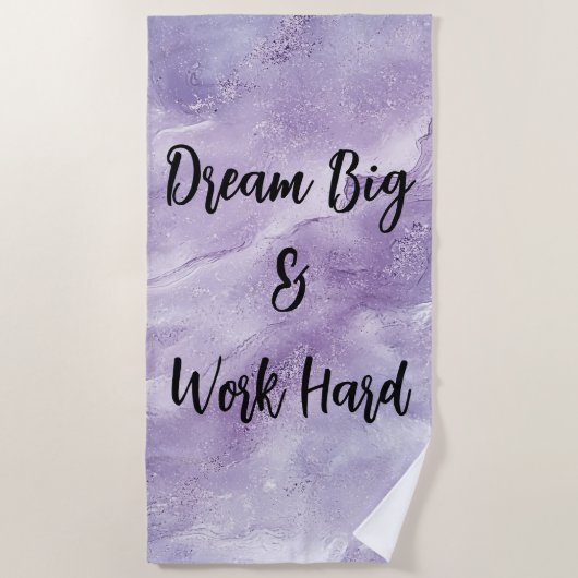 Serviette De Plage Dream Big & Work Hard (Devant)