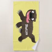 Serviette De Plage Drôle animal avide de carcajou (Devant)