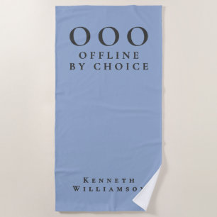 Serviette De Plage Drôle Cadeau Personnalisé Hommes Minimaliste Bleu