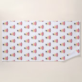 Serviette de plage drôle d'amis Cochon Poulet et S (Devant)