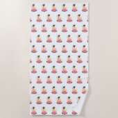 Serviette de plage drôle d'amis Cochon Poulet et S (Devant)