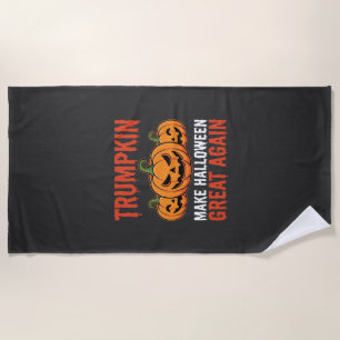 Serviette De Plage Drôle de citrouille Trumpkin Halloween Parodie