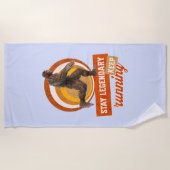 Serviette De Plage Drôle de motivation de course de Bigfoot (Devant)