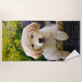 Serviette De Plage drôle de photo d'animal familier de chiot de chien (Devant)