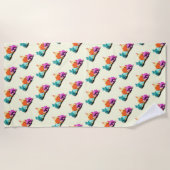 Serviette de plage drôle de poulet (Devant)