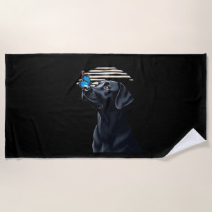 Serviette De Plage Drôle de propriétaire de chien Labrador Retriever 