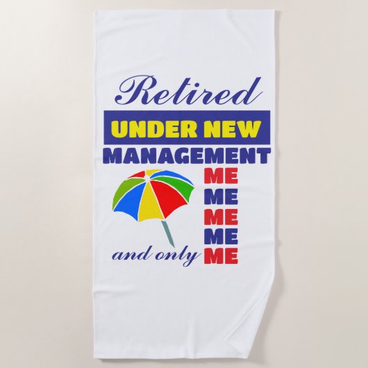 Serviette De Plage drôle de retraite au soleil (Devant)