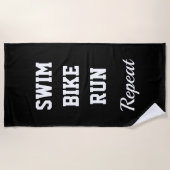 Serviette de plage drôle de triathlon de (Devant)