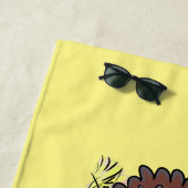 Serviette De Plage Drôle dessin animé de poulets de tricot (En situation)