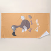 Serviette De Plage Drôle dessin animé d'oiseau de dodo (Devant)