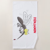 Serviette De Plage Drôle dessin d'insecte moustique (Devant)