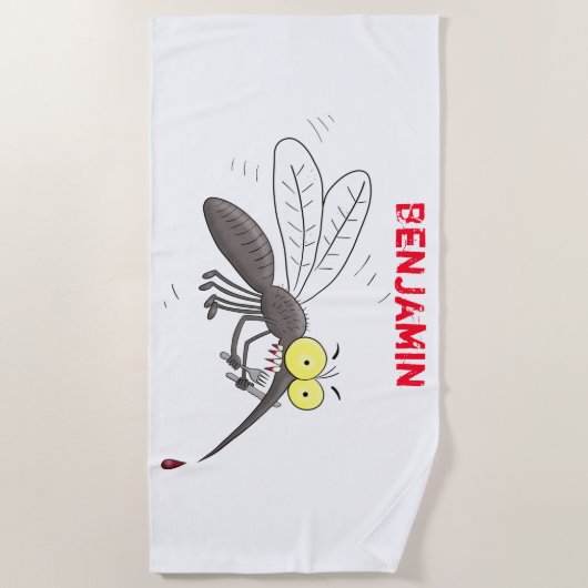 Serviette De Plage Drôle dessin d'insecte moustique (Devant)
