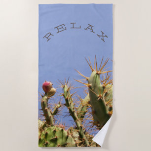 Serviette De Plage Drôle détendez sur le texte tropical de coutume de