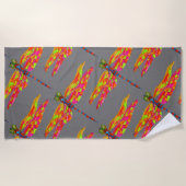 Serviette De Plage Drôle dragonfly art style plage (Devant)