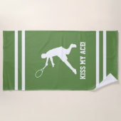Serviette de plage drôle "Embrasse mon as" pour jo (Devant)