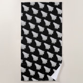 Serviette De Plage Drôle Fantôme D'Halloween Dessin Passé (Devant)