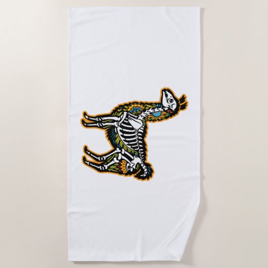 Serviette De Plage Drôle Halloween Llama Skeleton Graphisme - (Devant)