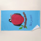 Serviette De Plage Drôle magnifique dessin animé de frégate (Devant)