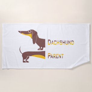 Serviette De Plage Drôle mignon dachshund pour parent chien long