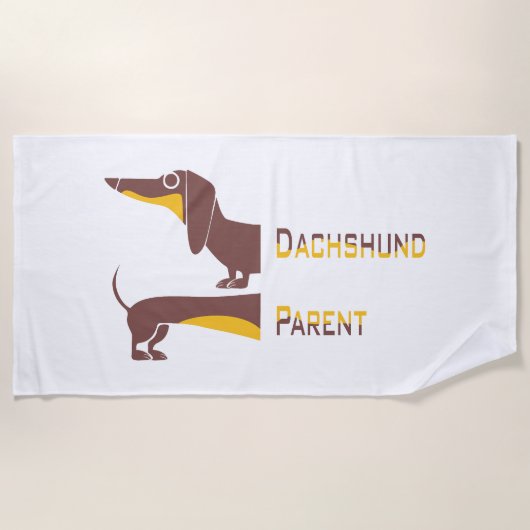 Serviette De Plage Drôle mignon dachshund pour parent chien long (Devant)