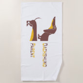 Serviette De Plage Drôle mignon dachshund pour parent chien long (Devant)