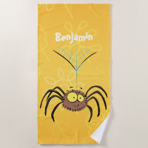 Serviette De Plage Drôle mignon dessin animé d'araignée moelleuse