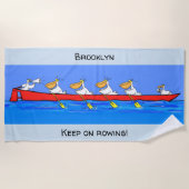 Serviette De Plage Drôle pélicans équipe de rameurs dessin personnali (Devant)