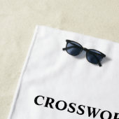 Serviette De Plage Drôle personnalisé noir blanc mot croisé puzzle (En situation)