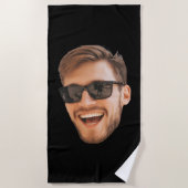 Serviette De Plage Drôle Photo Hommes Personnalisés (Devant)