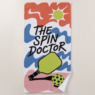 Serviette De Plage Drôle Pickleball The Spin Doctor Beach Towne